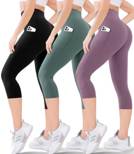 Blisset Women's High Waisted Capri Buttery Soft Leggings