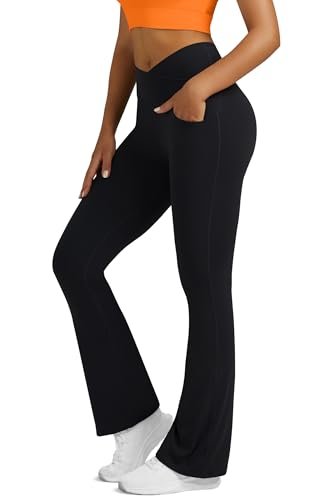 Boerfmian Flare Leggings for Women Yoga Pants with Pockets