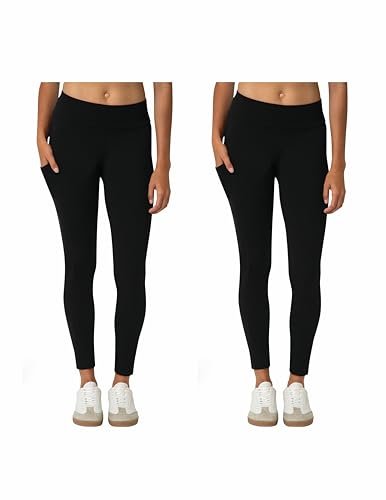 No Nonsense Cotton Leggings for Women with Side Pockets