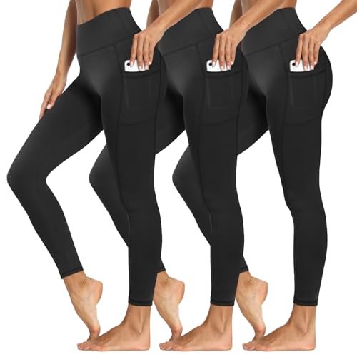 Syrinx 3 Packs Leggings with Pockets for Women