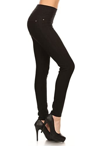 Leggings Depot Women's Cotton Blend Stretch Pull-on...