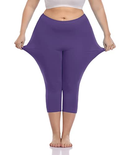 Women's Light Weight Soft Plus Size Capri Leggings