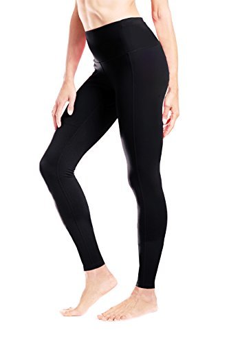 Yogipace Women's Petite High Waisted Yoga Leggings, Black