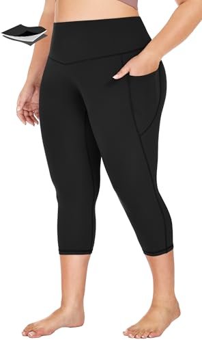 Heathyoga XL-6XL Plus Size Capri Leggings for Women with...