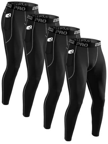 ATTIQOZI 4 Pack Compression Pants Men Workout Leggings with...