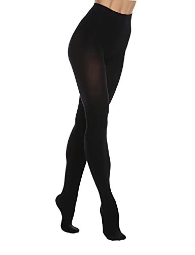 EVERSWE Women's 80 Den Soft Opaque Tights, Totally Black