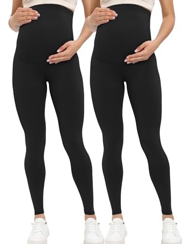 Buttergene Women's Maternity Leggings over the Belly for...