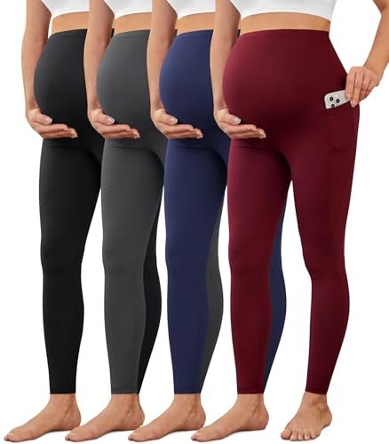 VALANDY Creamlush 2/4 Pack Maternity Leggings with Pockets