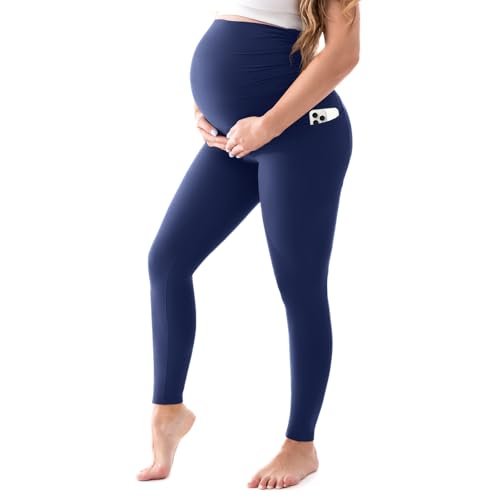 Walifrey Women's Maternity Leggings with Pockets Over the...