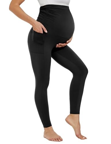 Happy.angel Maternity Leggings with Pocket, Women Soft...