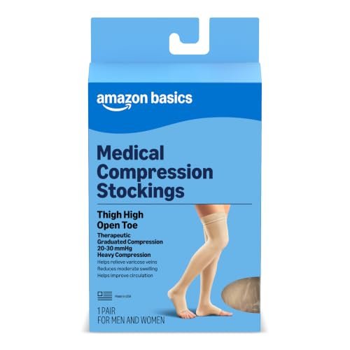 Amazon Basics Medical Compression Stockings, 20-30 mmHg...
