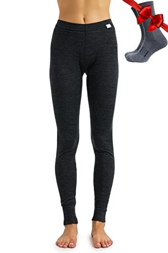 100% Merino Wool Base Layer Women Pants Thermal Leggings