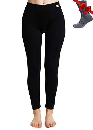 100% Merino Wool Base Layer Women Pants Thermal Leggings