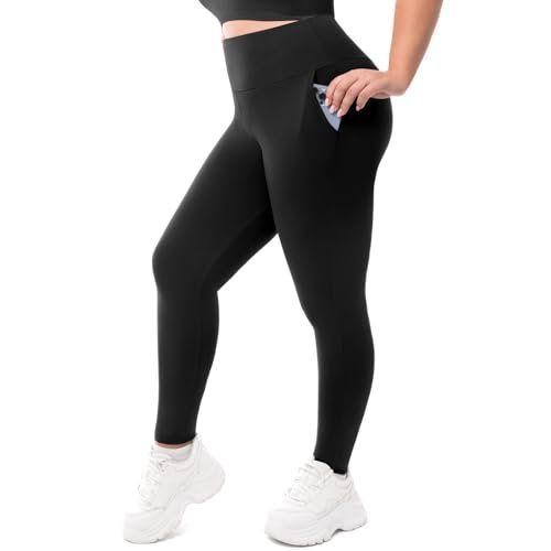 Leafigure Plus Size Leggings with Pockets for Women