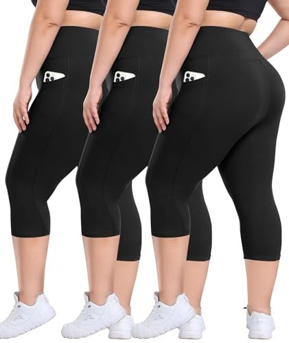 Syrinx 3 Pack Plus Size Leggings with Pockets