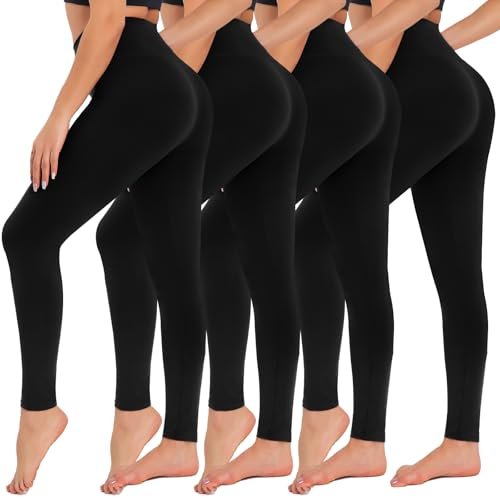 CAMPSNAIL 4 Pack Leggings for Women - High Waisted
