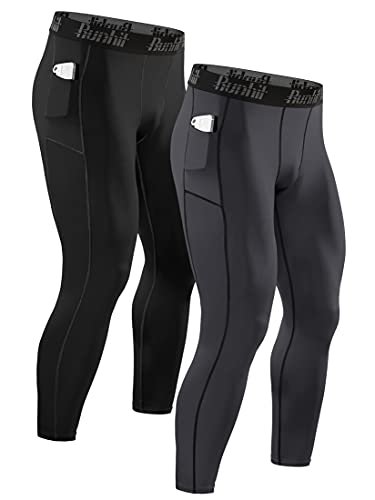 Runhit Mens Leggings Compression Pants for Men with Pockets