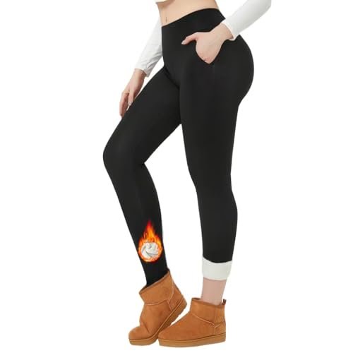 BreezeActive Fleece Lined Leggings Women Tummy Control High...