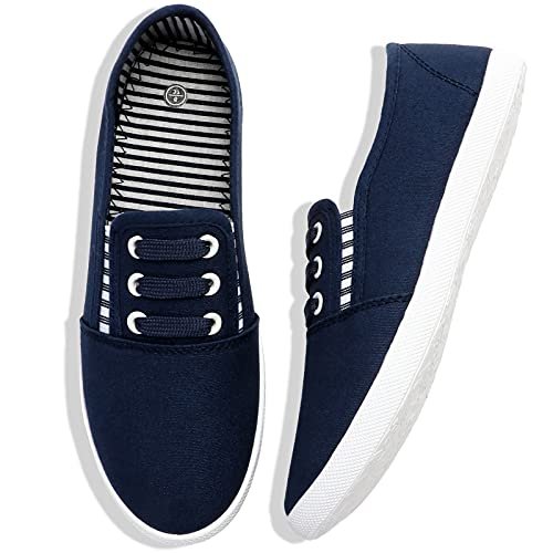 Women's Canvas Slip on Sneakers Casual Slip on Walking Shoes