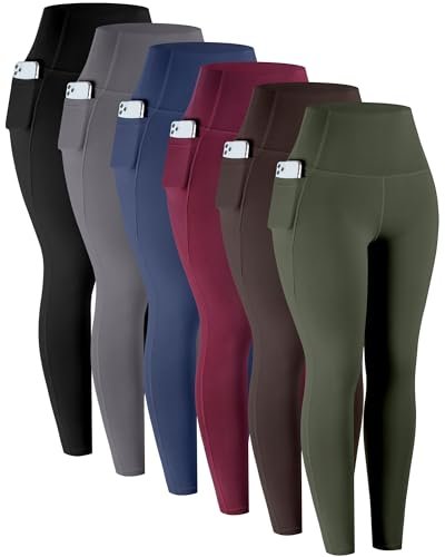 LZYVOO Leggings with Pockets for Women, 6 Pack