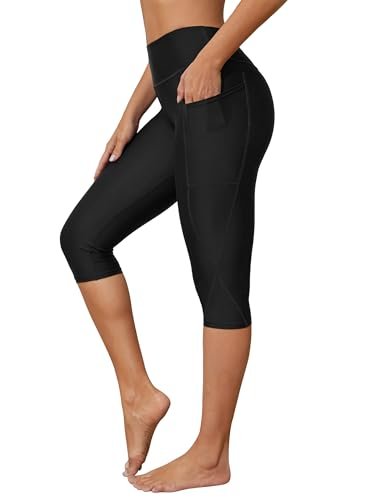 ATTRACO Capri Swim Pants for Women Swim Leggings with...