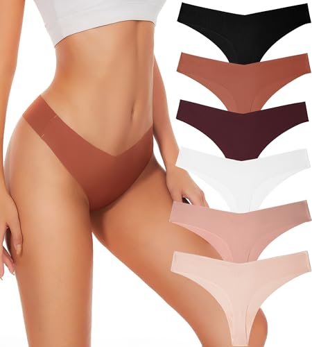 Hellopopgo Seamless Thongs For Women V-waisted No Show...