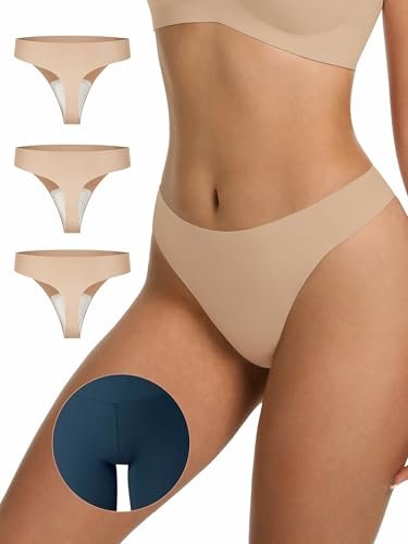 LUCKMEEY Cotton Thongs for Women Seamless Thongs Underwear