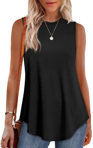 OFEEFAN Womens Tops Dressy Casual Workout High Neck Tank Top