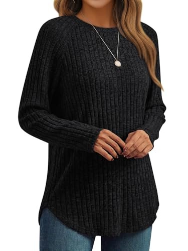 AUTOMET Womens Long Sleeve Tops Fall Fashion Casual Tunic