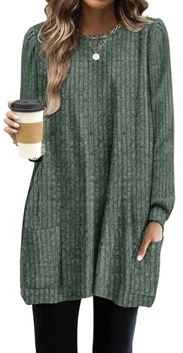OFEEFAN Women Long Sleeve Shirt with Pockets
