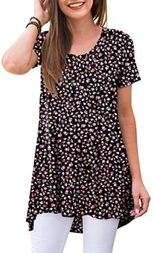 POPYOUNG Women's Summer Long Tunic Top To Wear With Leggings