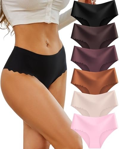 Sth Big High Waisted Seamless Underwear for Women, 6 Pack
