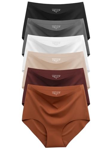 Cuweni Womens Underwear Seamless High Waisted Briefs 6 Pack
