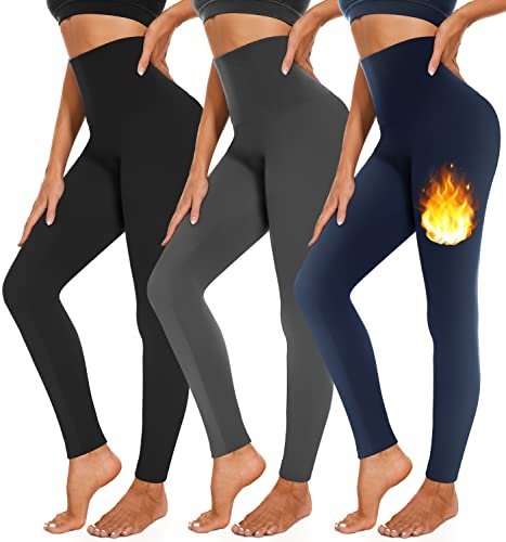 3 Pack Fleece Lined Leggings Women High Waisted Thermal