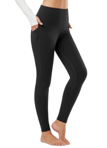 baleaf Women's Fleece Lined Leggings, High Waisted Black M