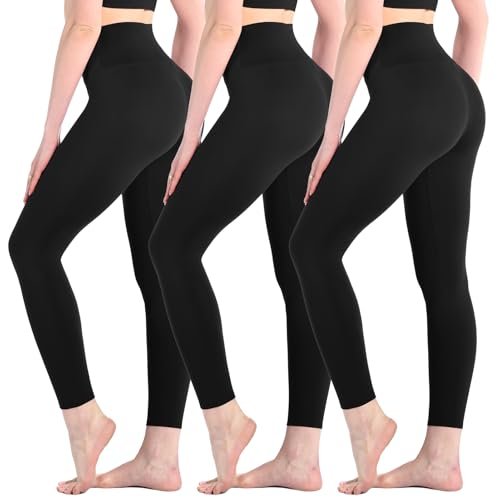 Leafigure 3 Pack Leggings for Women,High Waisted Yoga Pants