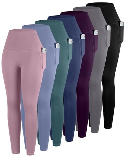 ATHVOTAR Leggings with Pockets for Women, 7 Pack