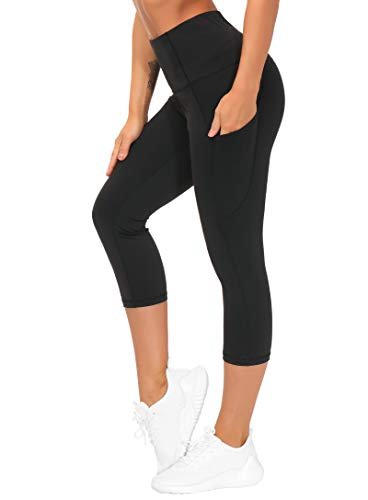 THE GYM PEOPLE Women's Thick High Waist Capris Yoga Pants